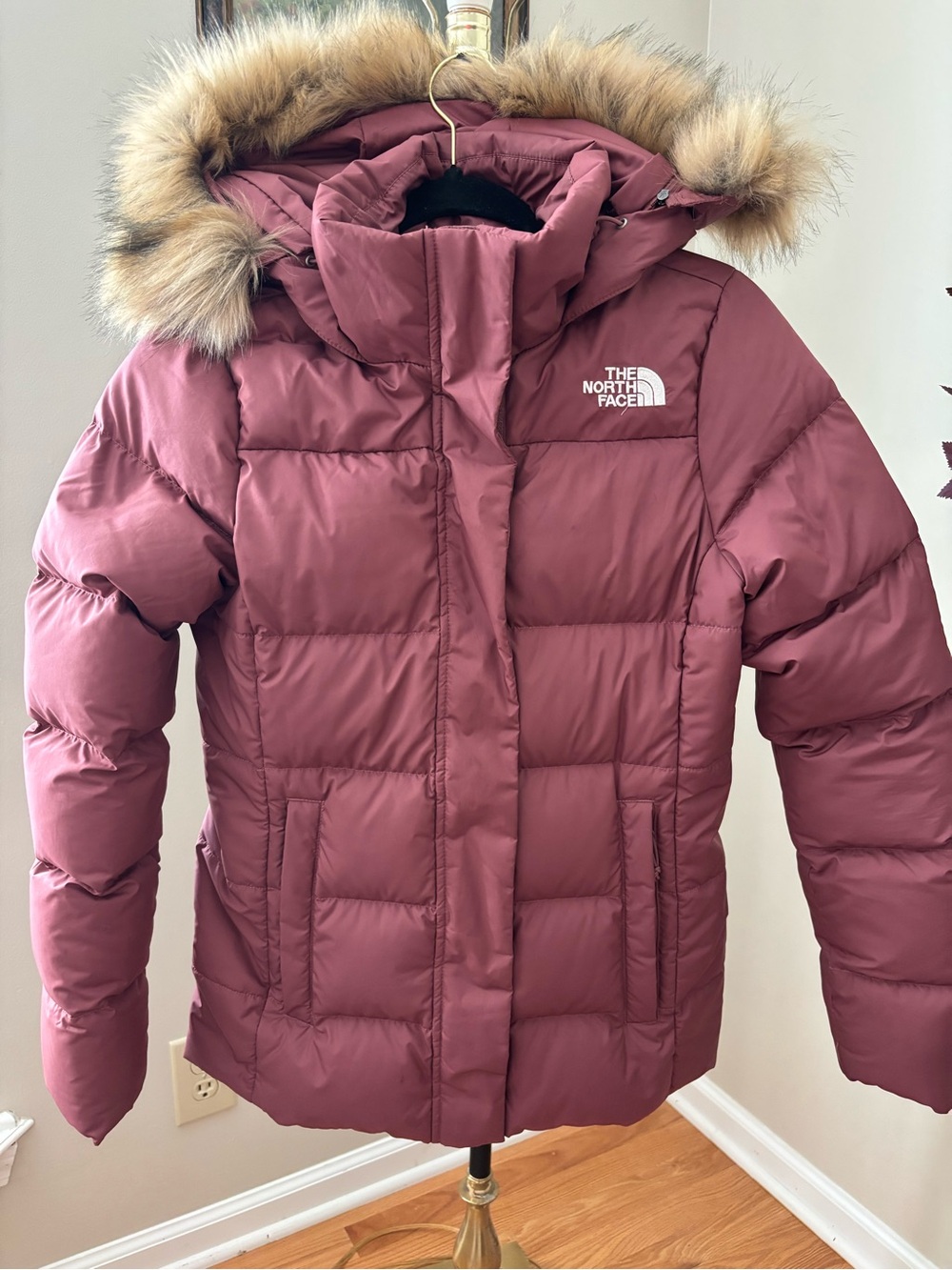 The North Face Gotham Hooded Down Jacket in Wild Ginger Mauve Size S - Picture 2 of 16
